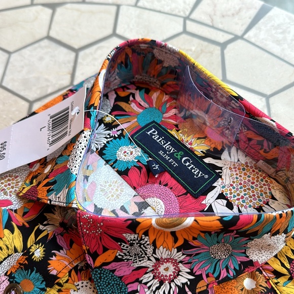 New in Package! Paisley & Gray Long Sleeve Button Down Shirt 🌻💙🌻 - Picture 5 of 7